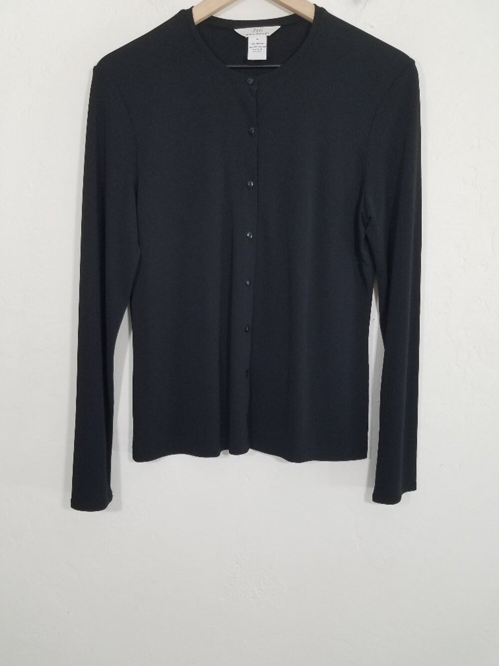 346 Brooks Brothers Button Up Top Blouse Long Sleeve Black Size M